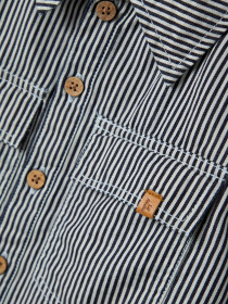 LIL ATELIER Skjorte Kasper Dark Blue Denim White